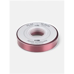 Лента атласная TEIRA, двухсторонняя, 15 мм, 25±1 м, бордовая №0789