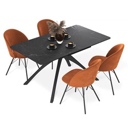 Обеденная группа SHT-DS298
                        серый мрамор / чёрный муар