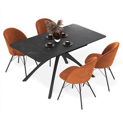 Обеденная группа SHT-DS298
                        серый мрамор / чёрный муар