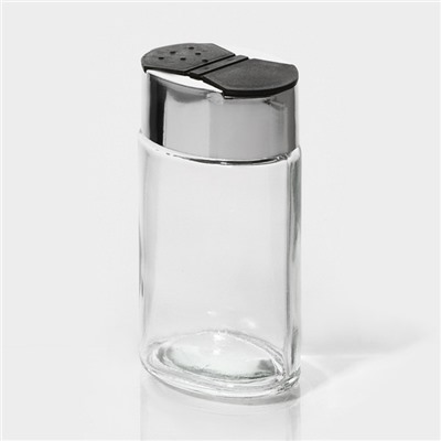 Солонка Доляна «Классик», 140 мл, 4×5×10.5 см, стекло, прозрачная