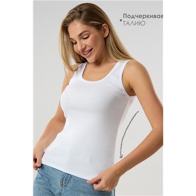 Майка базовая в рубчик белая