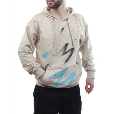 2623 BEIGE Толстовка мужская (75% хлопок, 20% полиэстер, 5% спандекс)