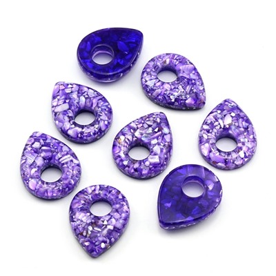Бусина - бублик для швенз с перламутром 19*25мм цв.фиолетовый, 1шт