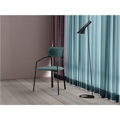 Стул Ror, Round, велюр, черный/зеленый