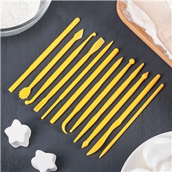 Набор для моделирования кондитерских украшений Доляна, 14 шт., 12×0.5 см, МИКС