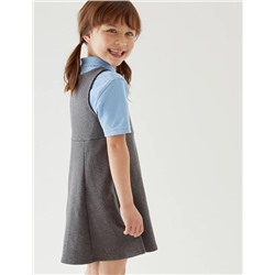2pk Girls' Cotton School Pinafores (2-12 Yrs)