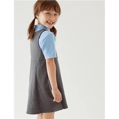 2pk Girls' Cotton School Pinafores (2-12 Yrs)