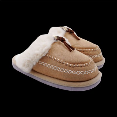 Тапочки меховые 10334 бежевые