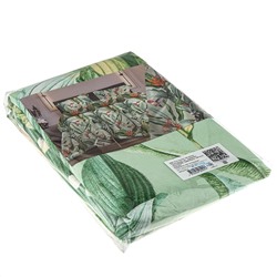 Постельное белье, комплект 2-х спальный "Тропический сад", 4 предмета: пододеяльник 175х215см, евро-простыня 220х240см, 2 наволочки 70х70см с клапаном-запахом, поплин 115г/м2, хлопок 100%, упаковка "классическая" ПВХ 32х41см, "Домашняя мода" (Россия)