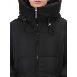 8819 BLACK Пальто зимнее женское (холлофайбер 200 гр.)