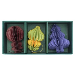 Набор елочных украшений из бумаги Honeycomb festive из коллекции New Year Essential, 3 шт.