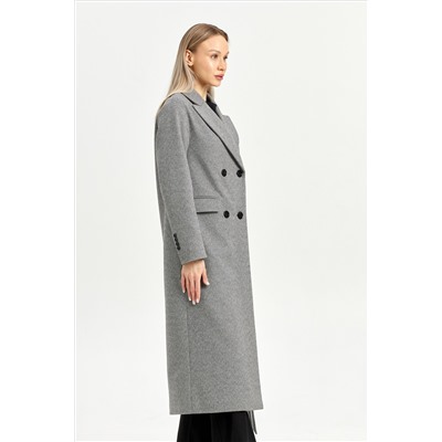 Пальто женское демисезонное 26102 (серый/ёлочка)