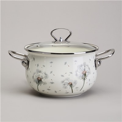 НАБОР КАСТРЮЛЬ ЭМАЛИРОВАННЫЙ, СЕРИЯ "DANDELION" 4ПР. 2,0/2,8Л ДИА.18/20СМ