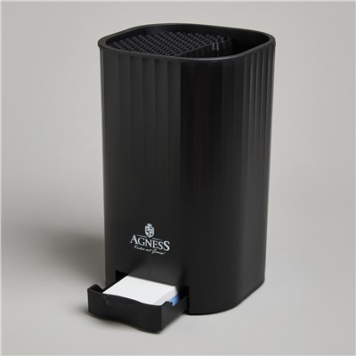 ПОДСТАВКА ДЛЯ НОЖЕЙ AGNESS С ТОЧИЛЬНЫМ КАМНЕМ 13,6*14,6*23 СМ