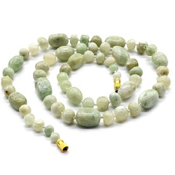 Гранат зеленый (Гроссуляр) бусы форма, 62см, 82г