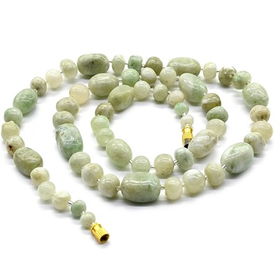 Гранат зеленый (Гроссуляр) бусы форма, 62см, 82г