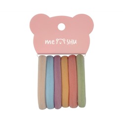 Резинки для волос MESHU "Essence thin", пастельные ассорти, 6шт., европодвес