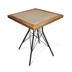 Стол SHT-TU2-1/ТT7 60/60 ДУБ/керамика
                        черный муар / браш.коричневый / песочный