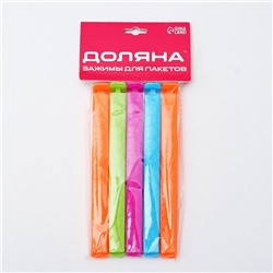 Зажимы для пакетов Доляна, 14 см, 5 шт., МИКС