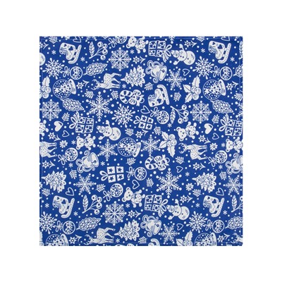 20с-6ЯК Комп-кт Скатерть 150*120+ 4 салфетки "Новогодние игрушки" цв. синий