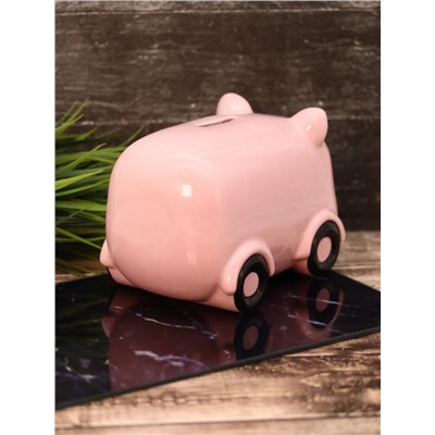 Копилка керамическая «Pig car», pink (20,3х11,1х11,1 см)