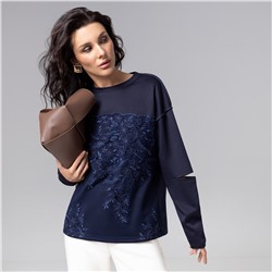 Лонгслив с разрезами на рукавах, Образ решает (синий)