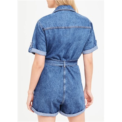 Short Sleeve Denim Playsuit