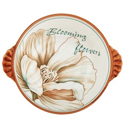 "Блуминг флауэрс (Blooming flowers)" Салатник фарфоровый 650мл, 19,2х16х5,9см, с ручками, с деколью, отводка (Китай)