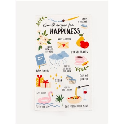 Набор кухонных полотенец Доляна Happiness, 35×60 см - 4 шт., 100% хлопок