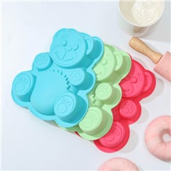 Форма для выпечки Доляна «Мишка», силикон, 17.5×15×3 см, МИКС