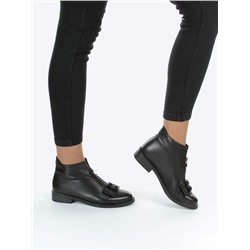 01-CA104-1 BLACK Ботинки демисезонные (натуральная кожа, байка)