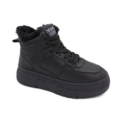 Кроссовки на меху К986 черные