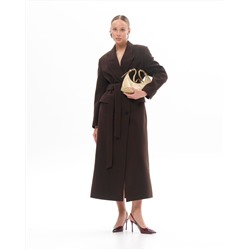 Пальто женское демисезонное 26830 (шоколад/рубчик)