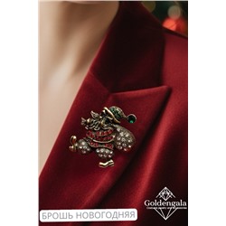Брошь новогодняя "дед мороз" БР4 модель БРО/23 золото