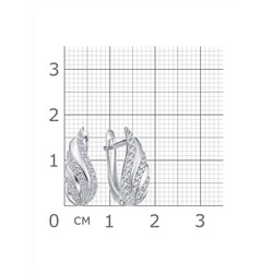 Серьги с фианитом родированные серебро 925*