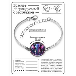 BSI-0177 Браслет металлический Слон неон