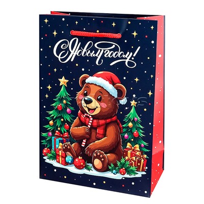 Пакет подарочный 14х20х6,5 см (MS) "Медведь"