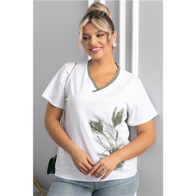 Блуза Лотус НЬЮ (белая/хаки) Б13976-20М