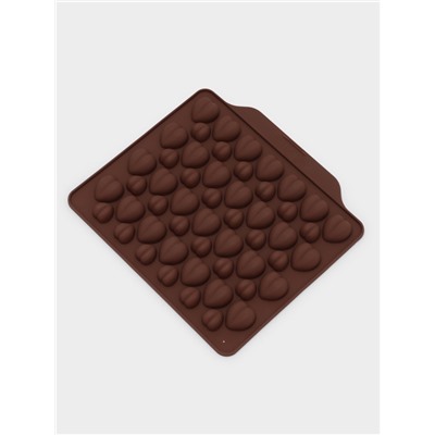 Форма для шоколада Доляна «Море сердец», силикон, 18×15×1 см, 52 ячейки, МИКС