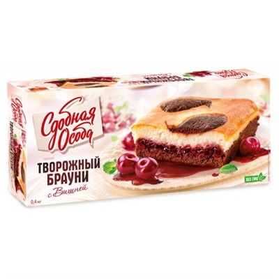 Пирог Творожный Брауни с вишней 400г/Черемушки