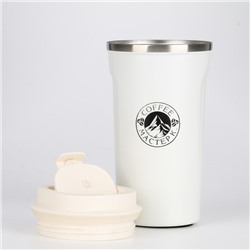 Термокружка Мастер К Original Coffee, 500 мл, сохраняет тепло 10 ч, нержавеющая сталь, белая