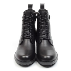 01-5573-1 BLACK Ботинки демисезонные (натуральная кожа, байка)