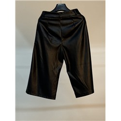 Бриджи из экокожи женские УЦЕНКА черного цвета 0608Ch