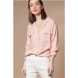 Блузка из вискозы в рубчик.