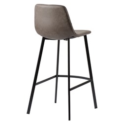 Стул барный Hugh, экокожа, серо-коричневый