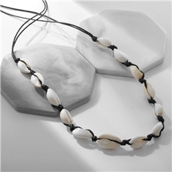 Чокер «Морские» из ракушек, чёрно-бежевый, 75 см