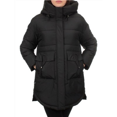 3335 BLACK Куртка зимняя облегченная женская (150 гр. холлофайбер)