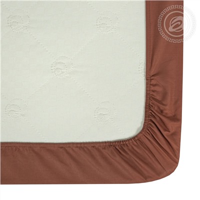 Простыня на резинке из поплина Коричневый Арт Дизайн