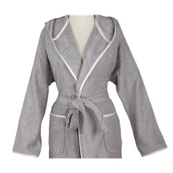 Халат Велюровый Женский (XL) Ecosoft Gri Bayan Bornoz Xlarge - EcoCotton
