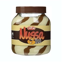 Паста шок. Cebe Nussa Duo Creme стекло 750г. Германия